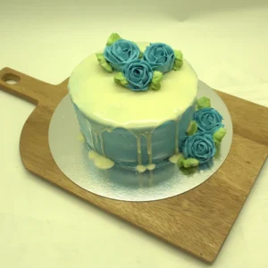 White Drip Flower Cake